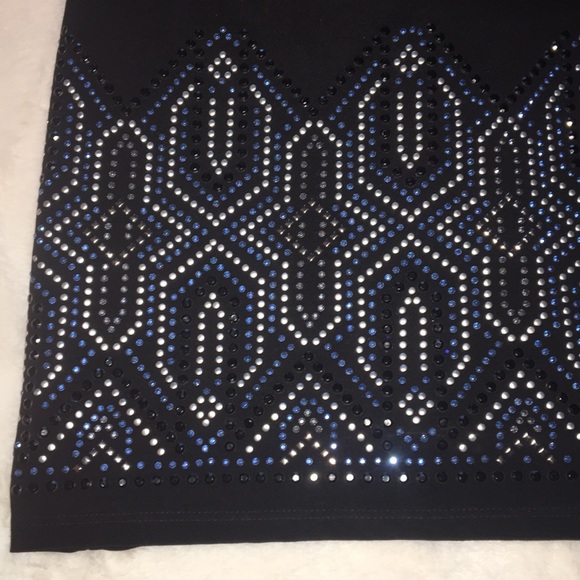 WHBM Embellished Stretchy Knit Art Deco Dress - Picture 5 of 10
